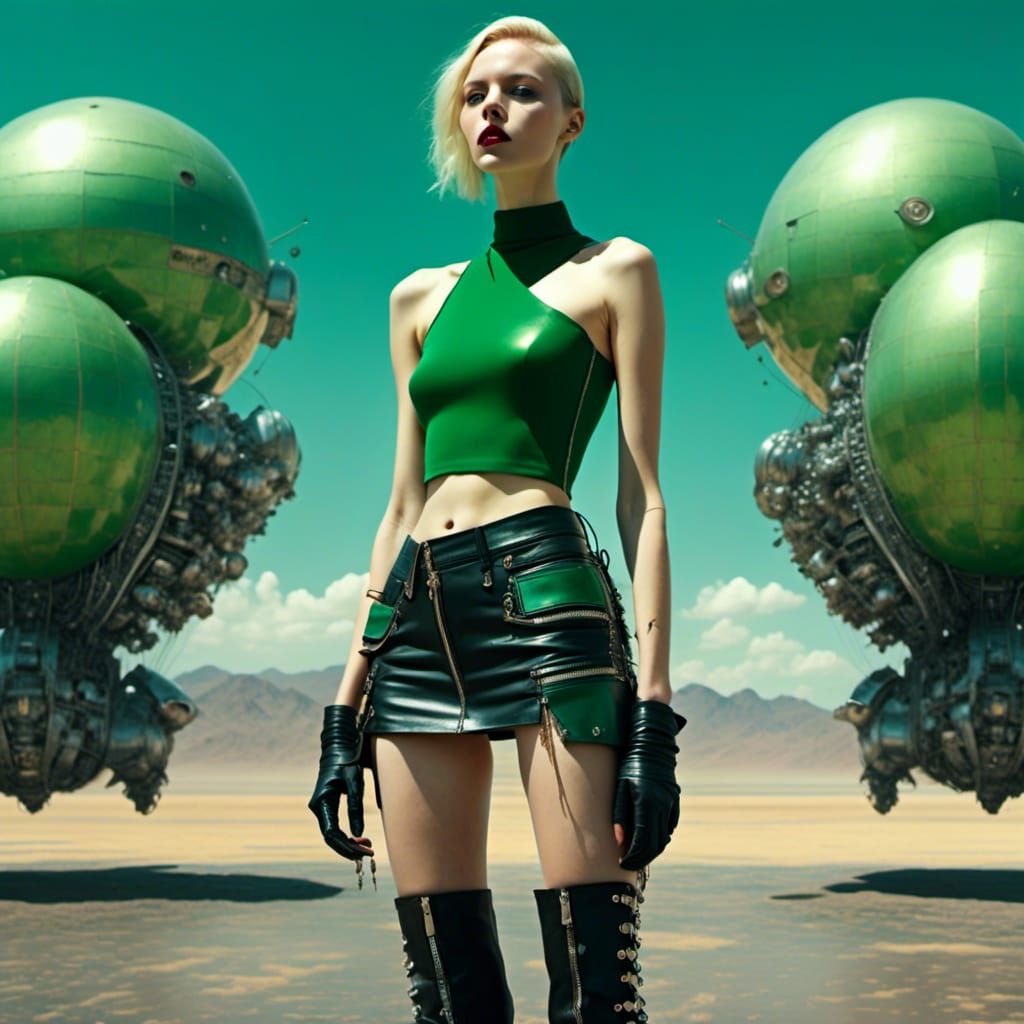 Beautiful Punk Girl in Surreal Matte Painting