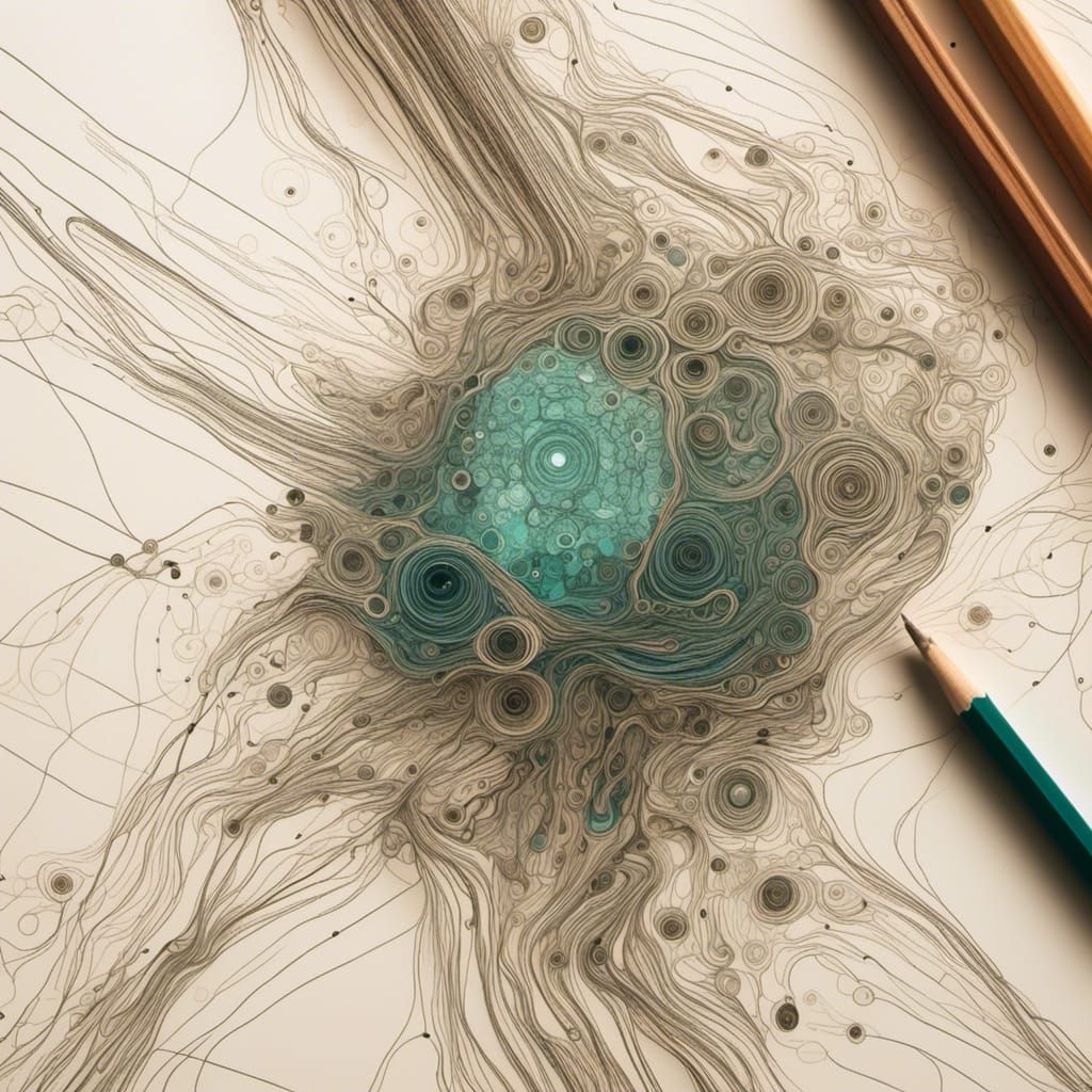 Technical Drawing of Deep Neural Network with Rustic Look