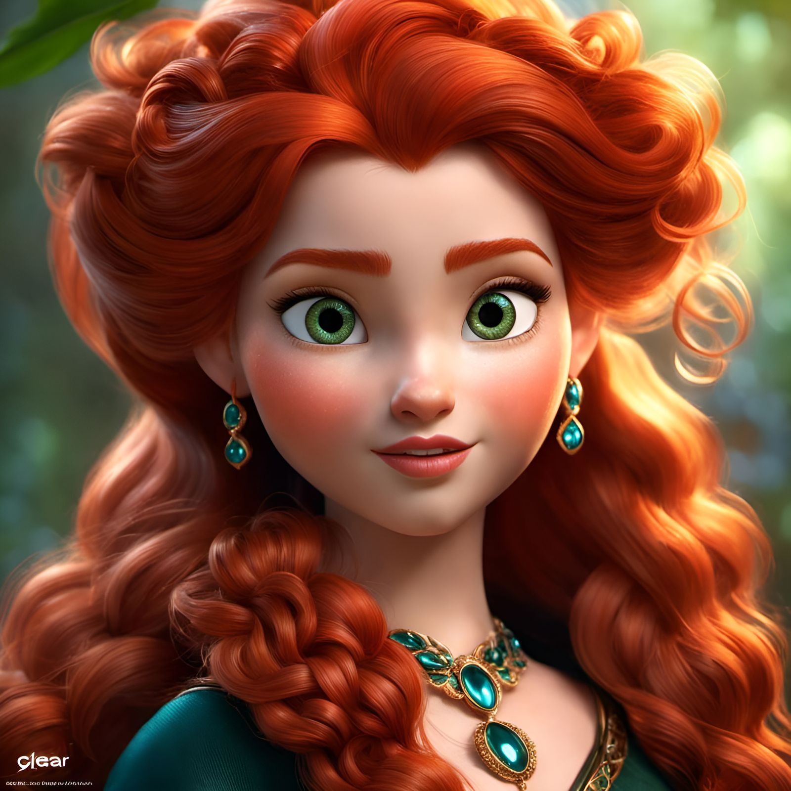 Gorgeous Princess Merida with Jewels, 3D Render
