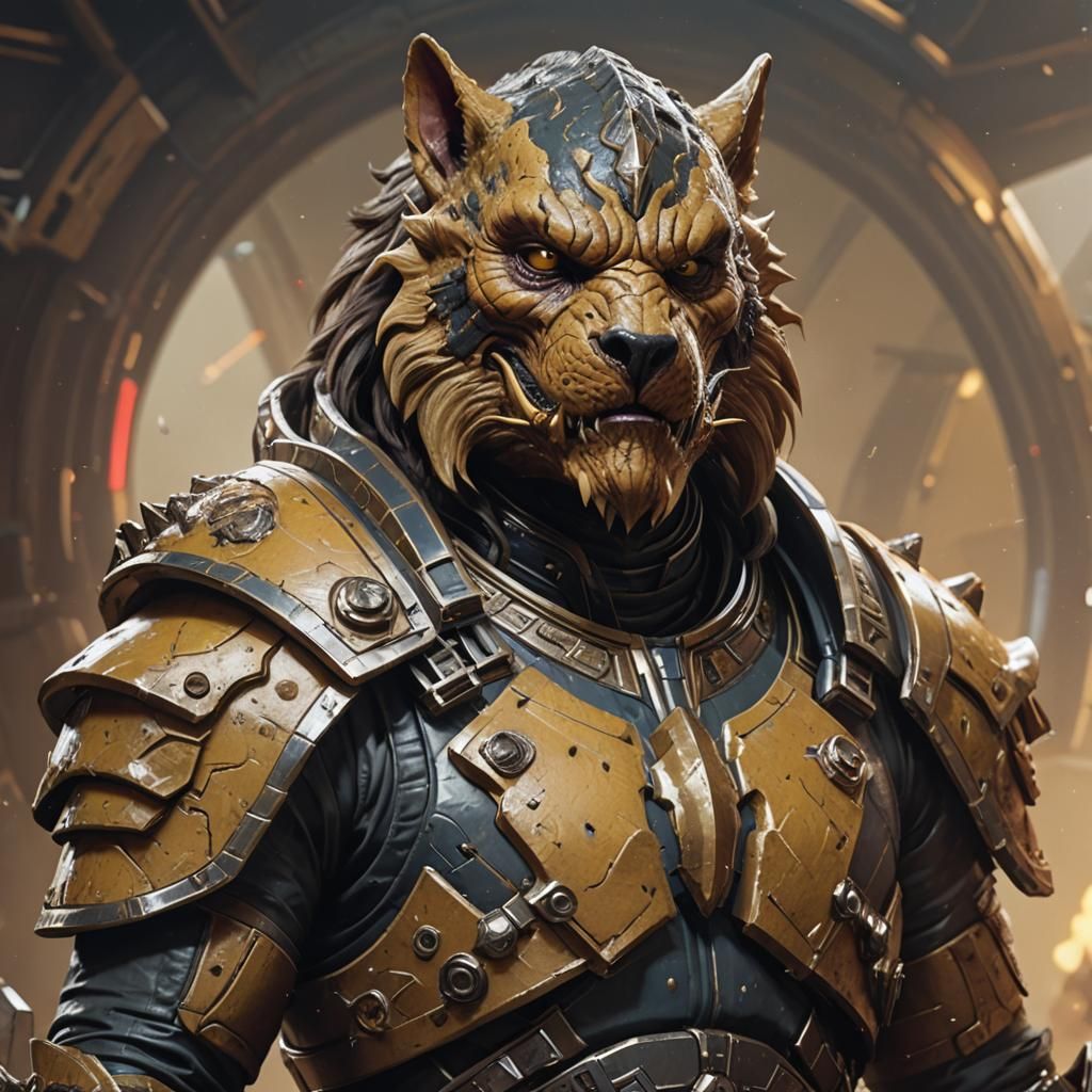 Space Pirate Hybrid Portrait in Digital Art Style