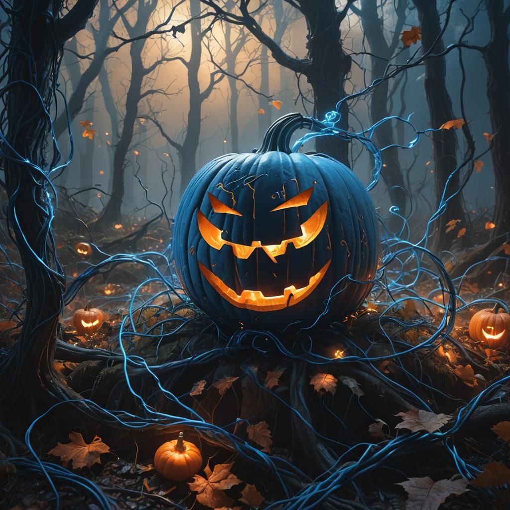 High Tech Pumpkin in Mystical Forest