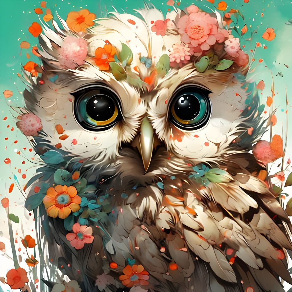 Botanical Owl: An AI Generated Avian Floral