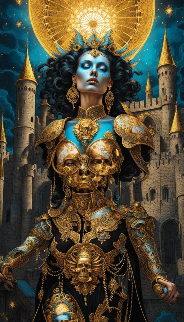 Solarpunk Cyborg Princess Reveals Mechanical Skull