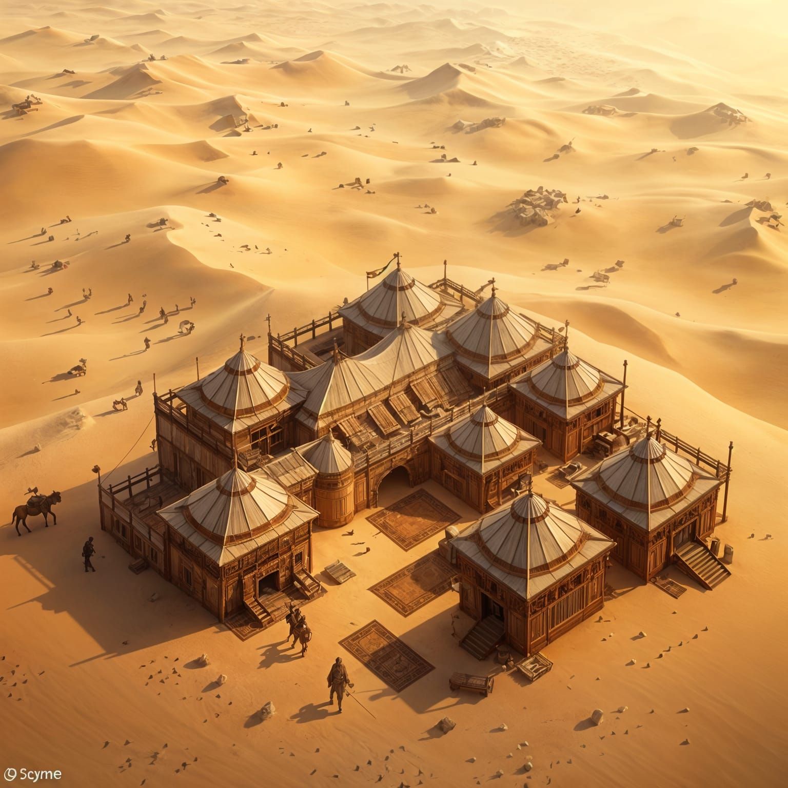 Ancient Bedouin Encampment Viewed from Above