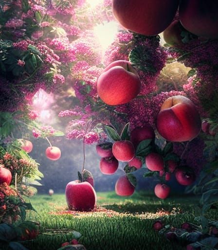 Cozy Garden Painting with Volumetric Lighting