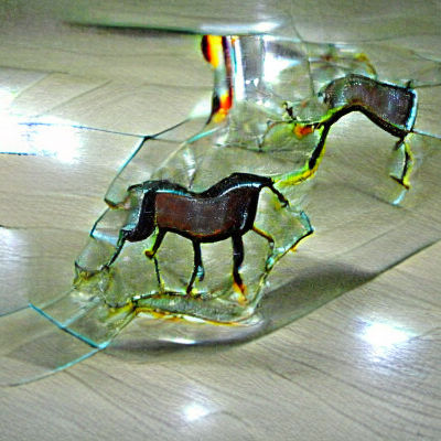 Ethereal Glass Horse Sculpture