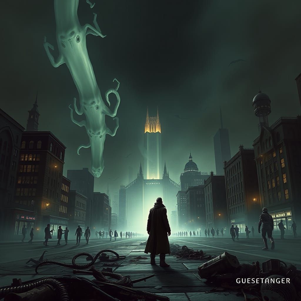 Gothic Corporate Monstrosity Devours City Souls in Dark, For...