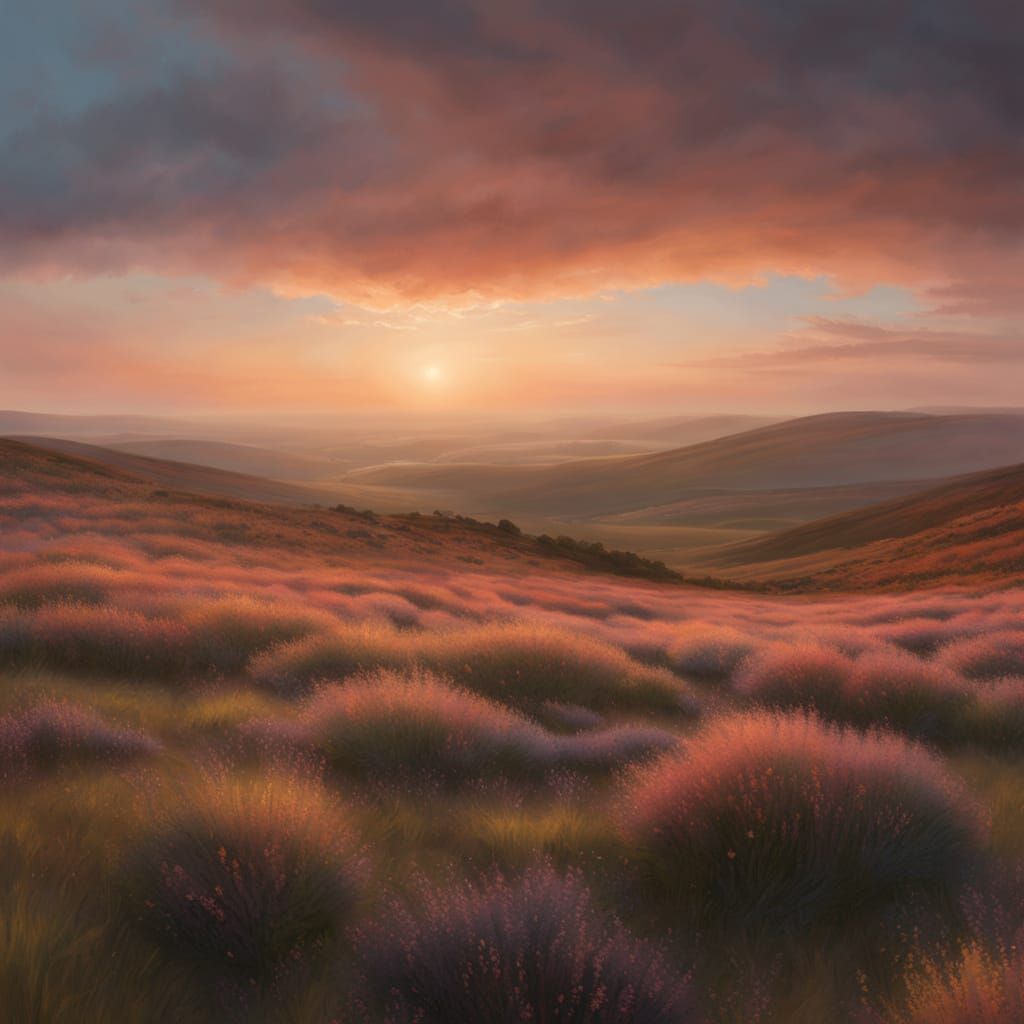 Gentle Evening Moor in Soft Oil Brushstrokes