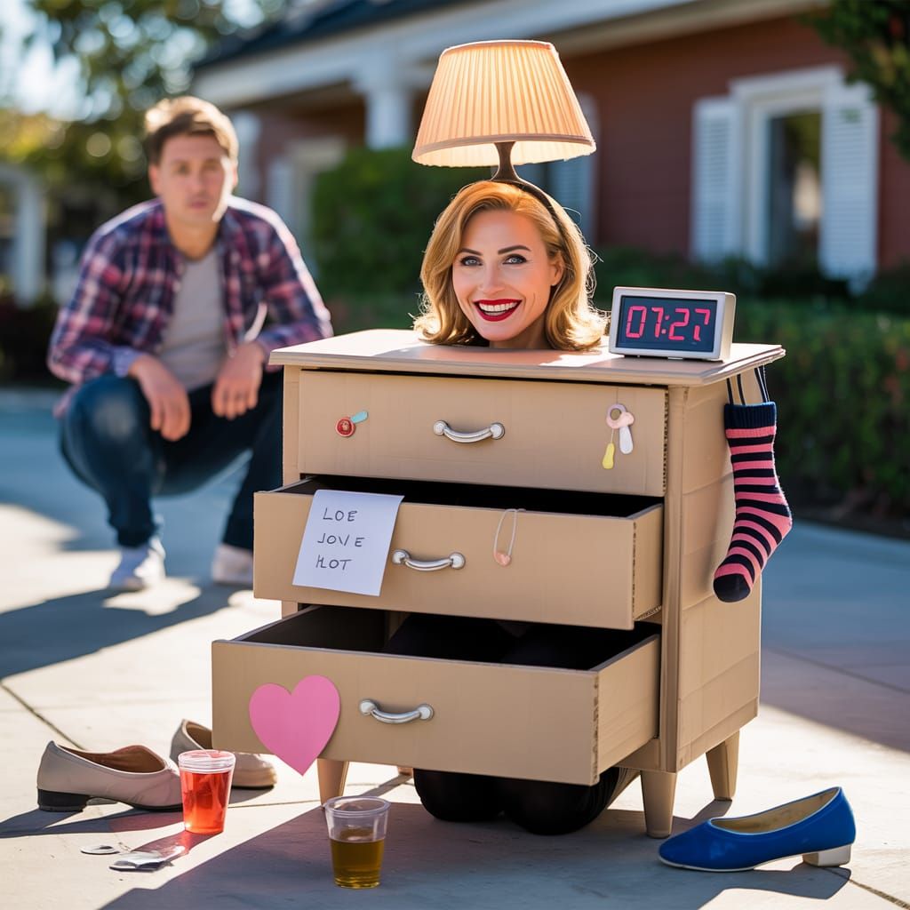 Woman Proudly Wears Clever "One-Night-Stand" Pun Costume