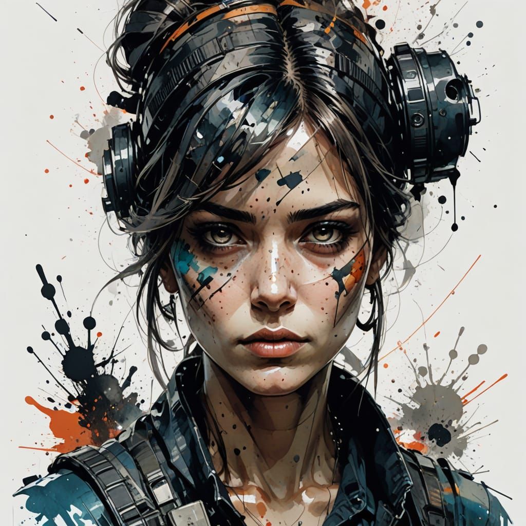 Ornella Mutti Portrait as Detailed Ink Illustration