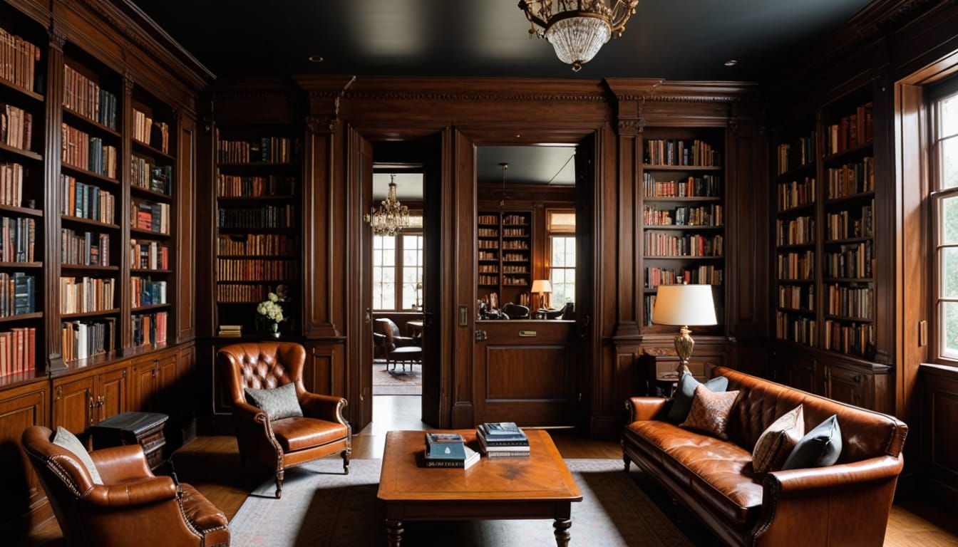 Steel Door in a Victorian Library Ceiling