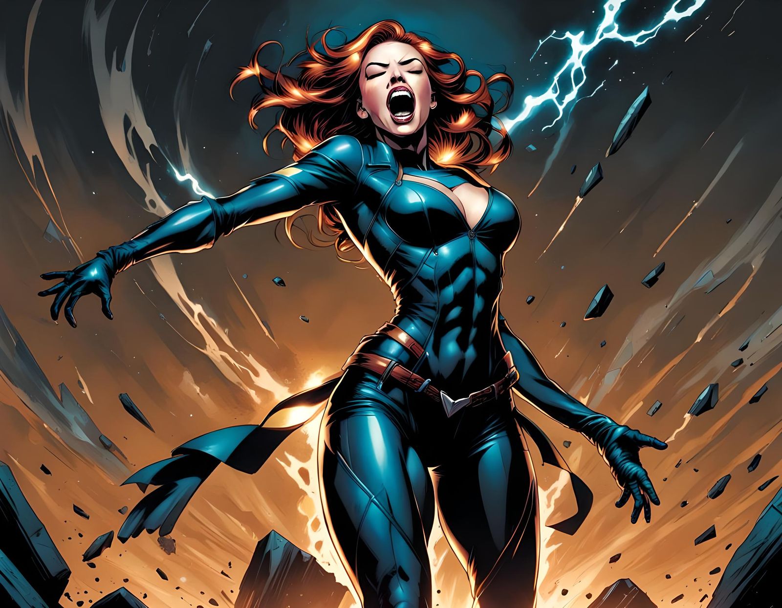 Screaming Beauty: Comic Book Art Portrait