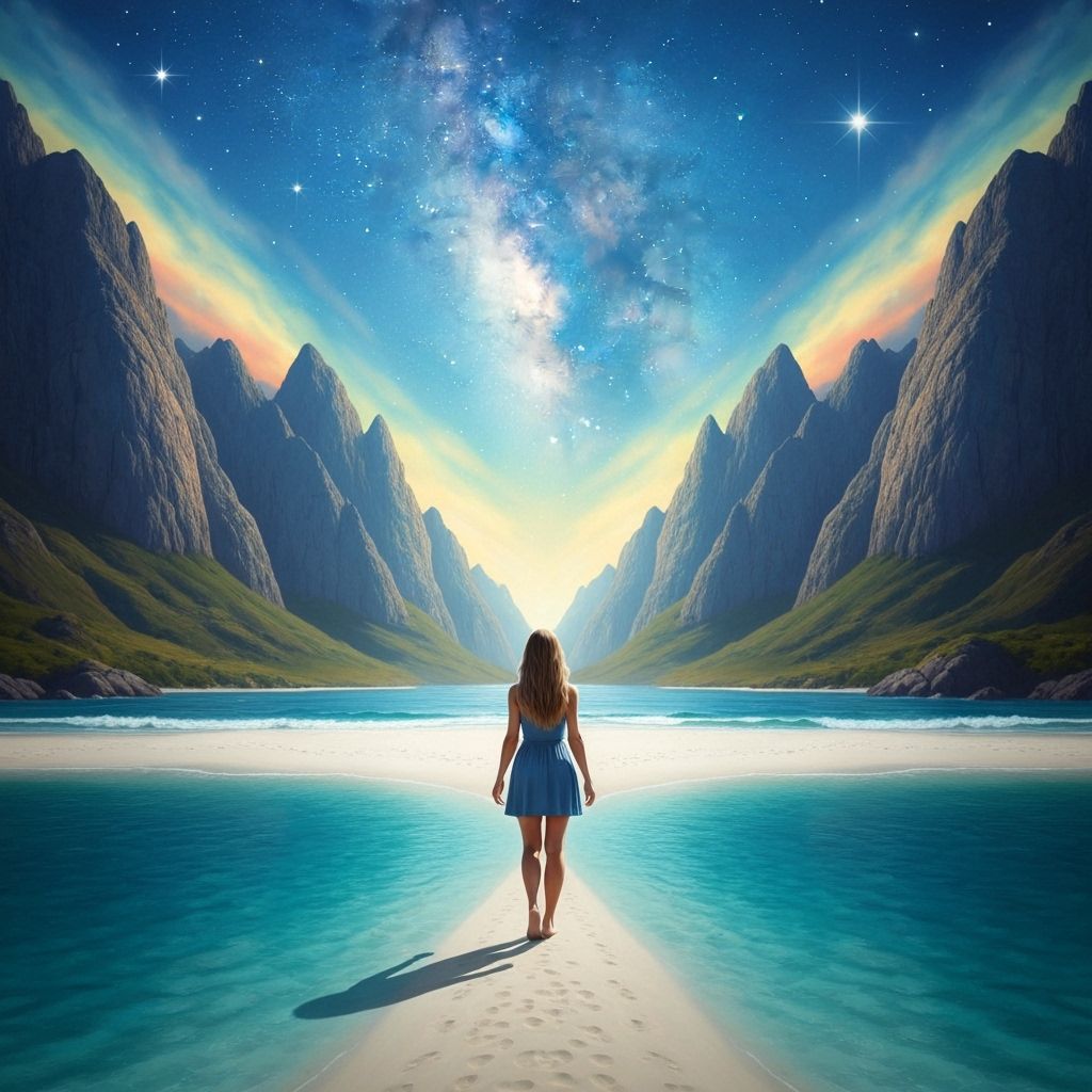 Woman in Breathtaking Peninsula Landscape