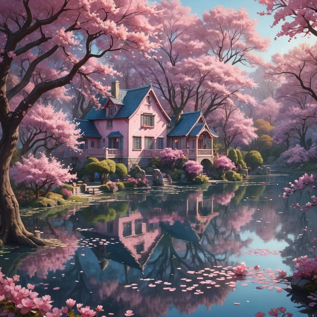 Whimsical Lakeside Architecture in Pastel Hues