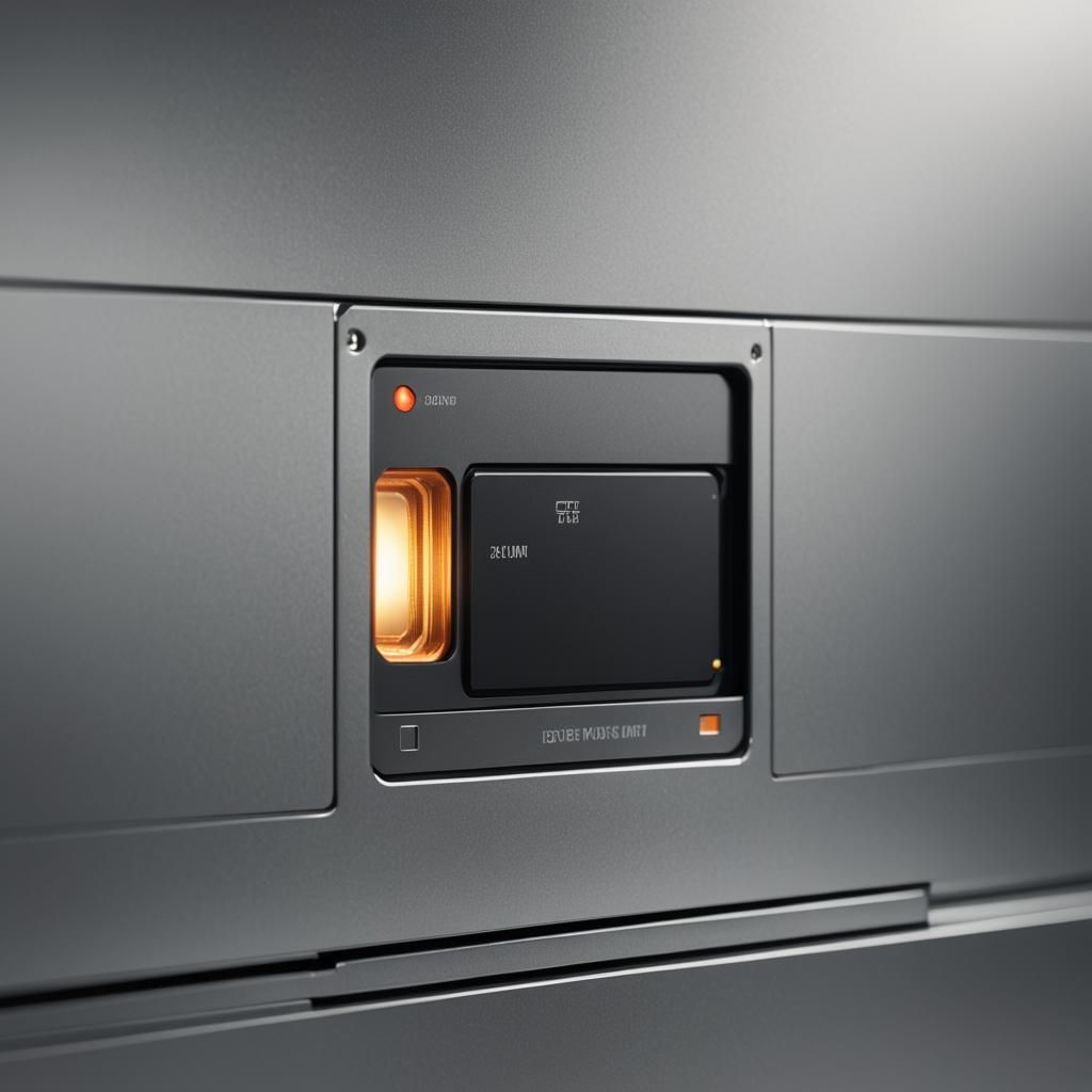 Minimalist Metallic Box with Lights Concept Art