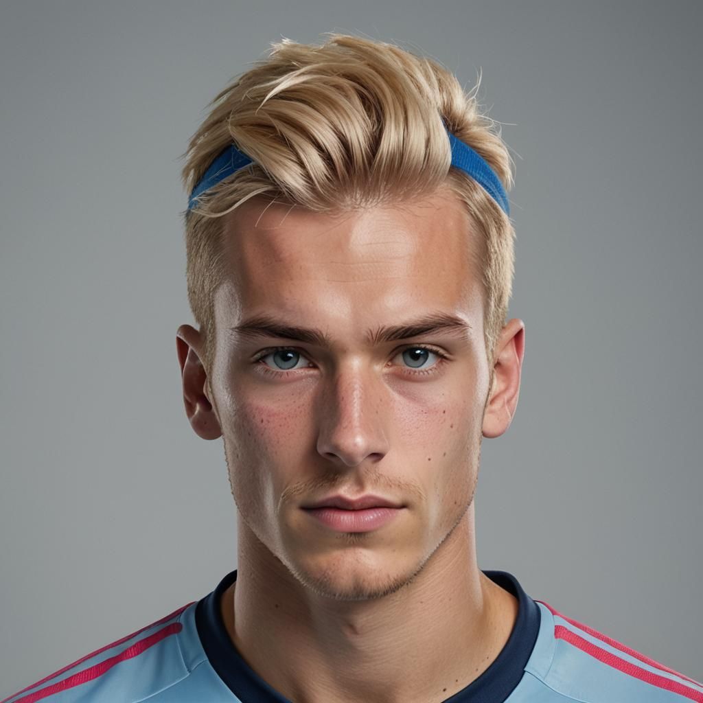 Detailed Portrait of Scottish Soccer Player in Studio Lighti...