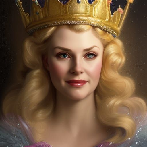 Glinda, the Good Witch Portrait with Glitter