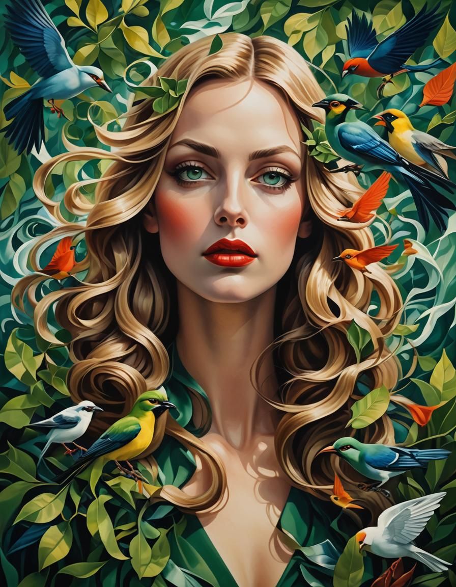 Pop-Art Portrait in Style of Tamara de Lempicka