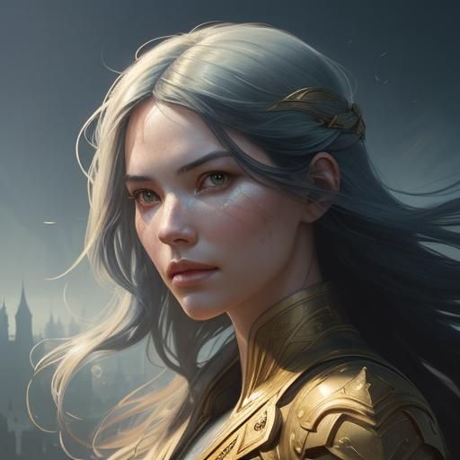 Radiant Portrait in Art Nouveau Style