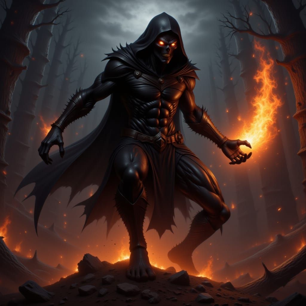 Shadow Ghoul Pyromancer with Flame Magic