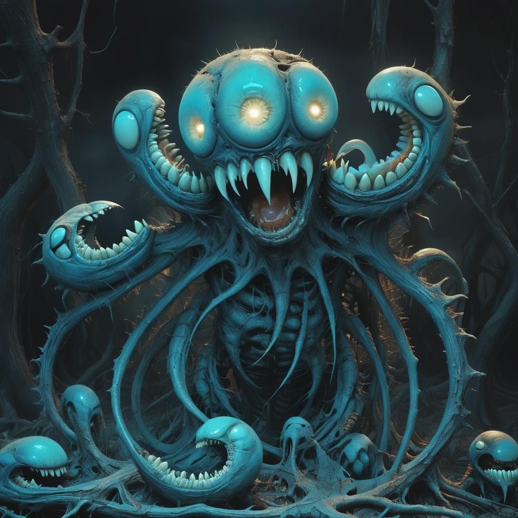 Deformed Baby in Macabre Surreal Digital Art