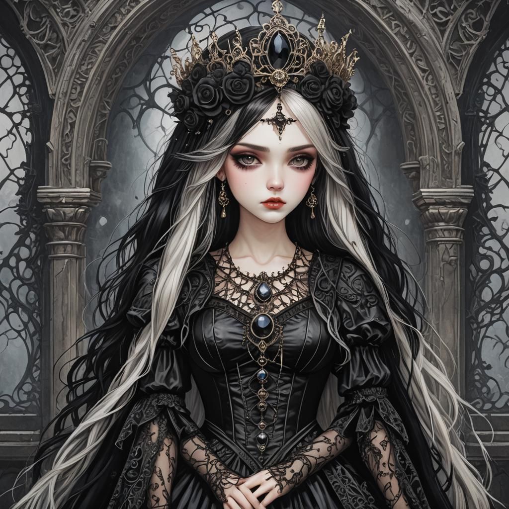 Gothic Goddess Princess: AI Generated Art