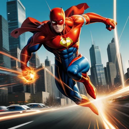 Dynamic Speedster in Comic Book Style