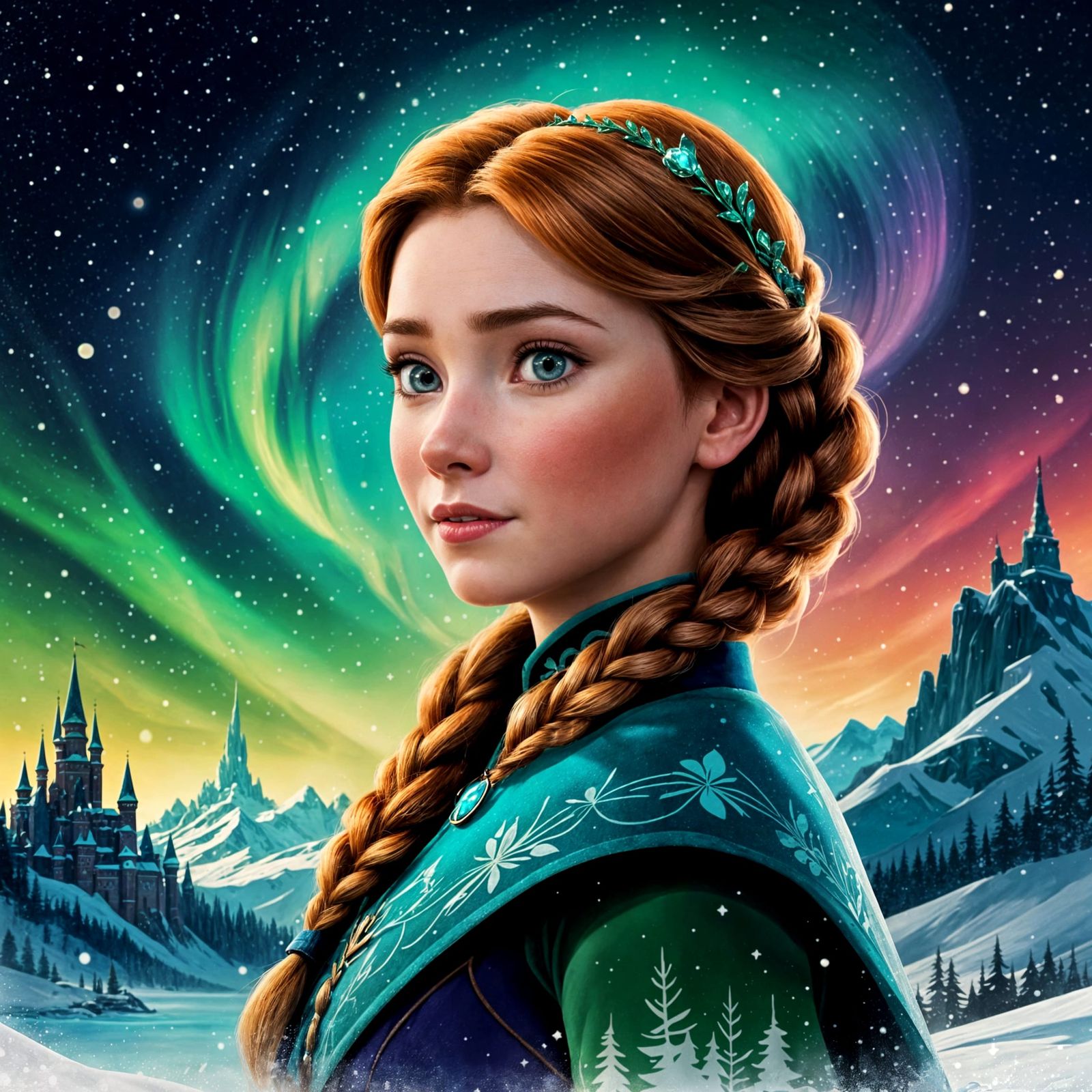 Anna of Arendelle Double Exposure Portrait