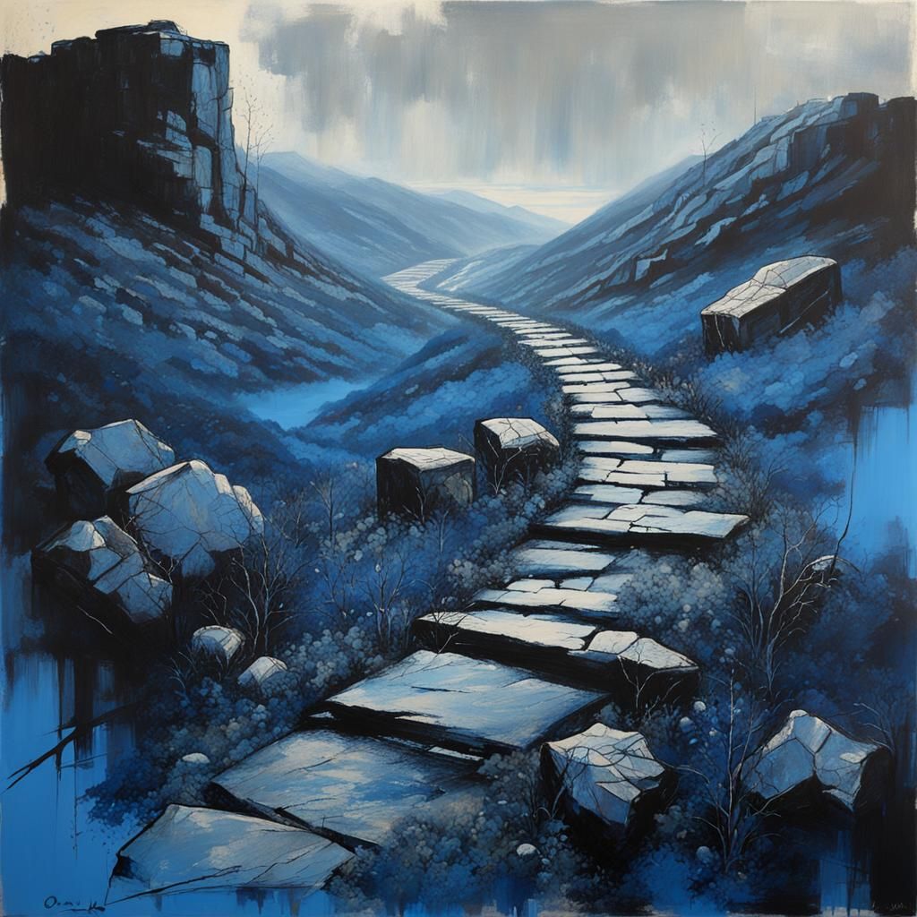 A Monochromatic Stony Path in a Bleak Dystopian Landscape