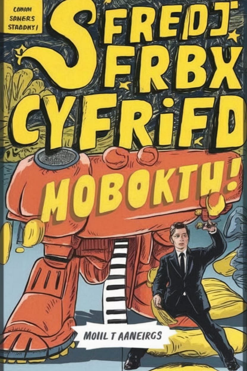 Mecha Robot in Sunset Boulevard Landscape with Vibrant Color...