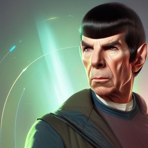 Detailed Portrait of Spock in Art Nouveau Style