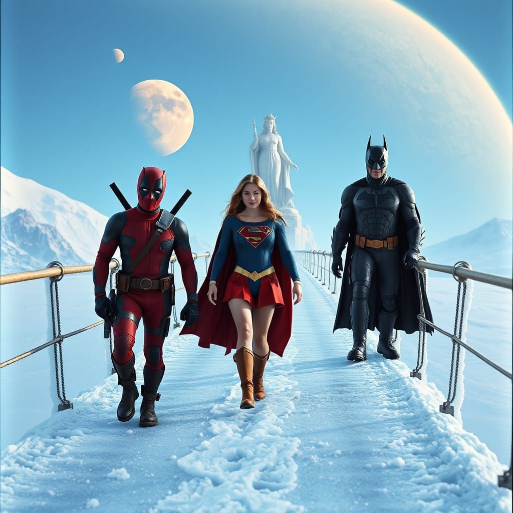 Deadpool and Friends Brave Neptune's Icy Bridge in Epic Styl...