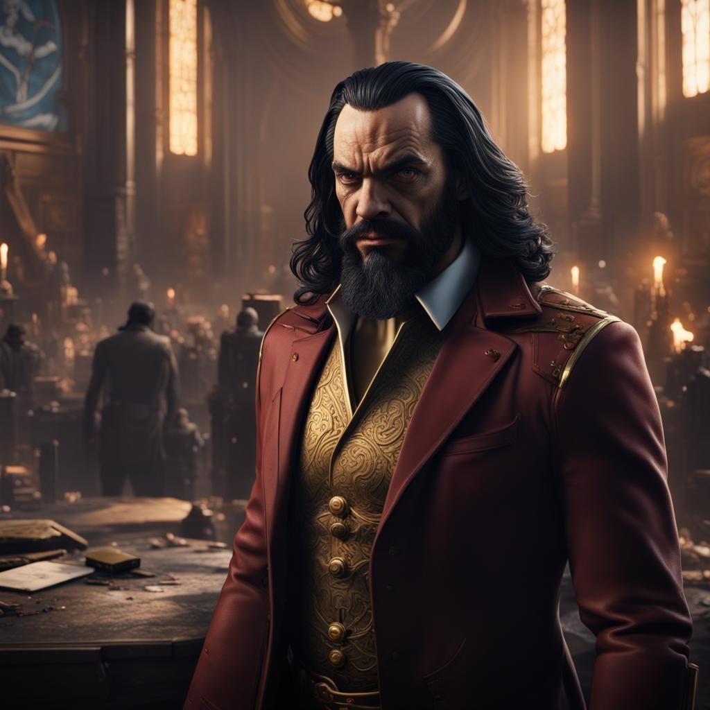 Vandal Savage Sneering: Detailed Fantasy Concept Art