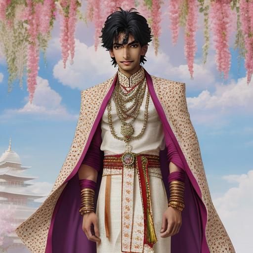 Rajasthani Boy in Anime-Style Attire