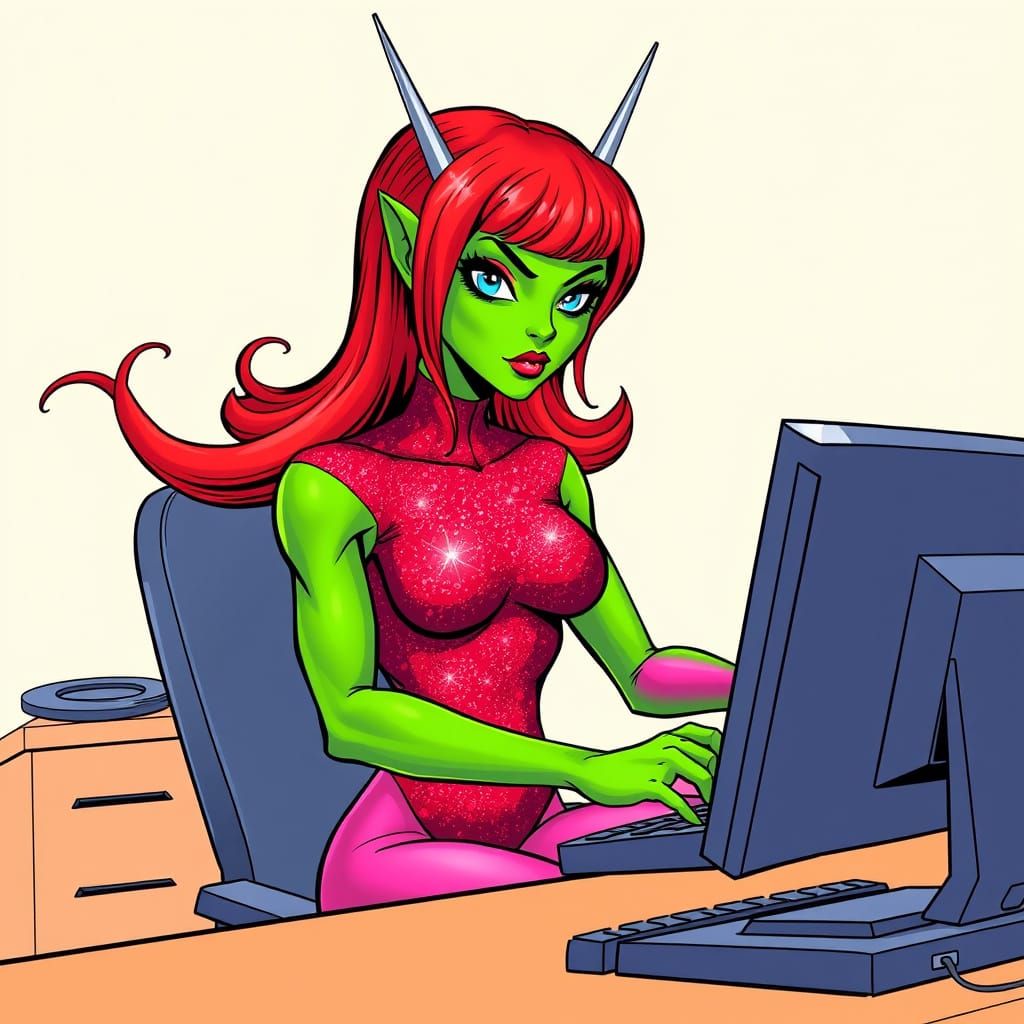 Galactic Superhero in Comic Book Style