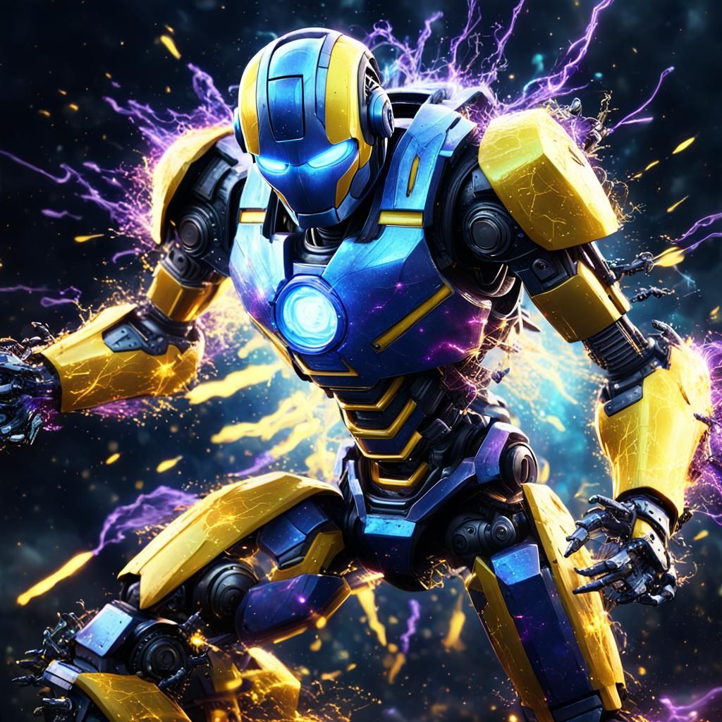 Lemon Spark Robot Zipping Across Battlefield