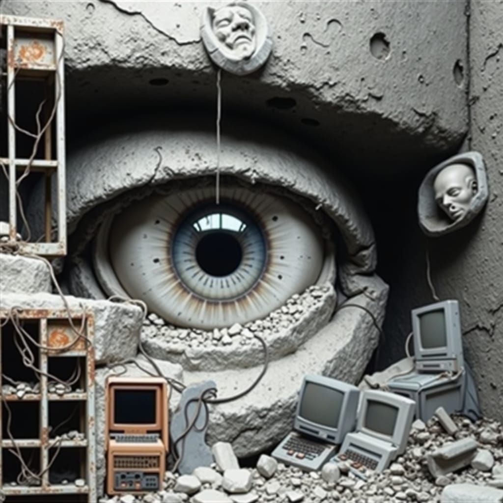 Post-Apocalyptic Ruins in a Cyberpunk Aesthetic