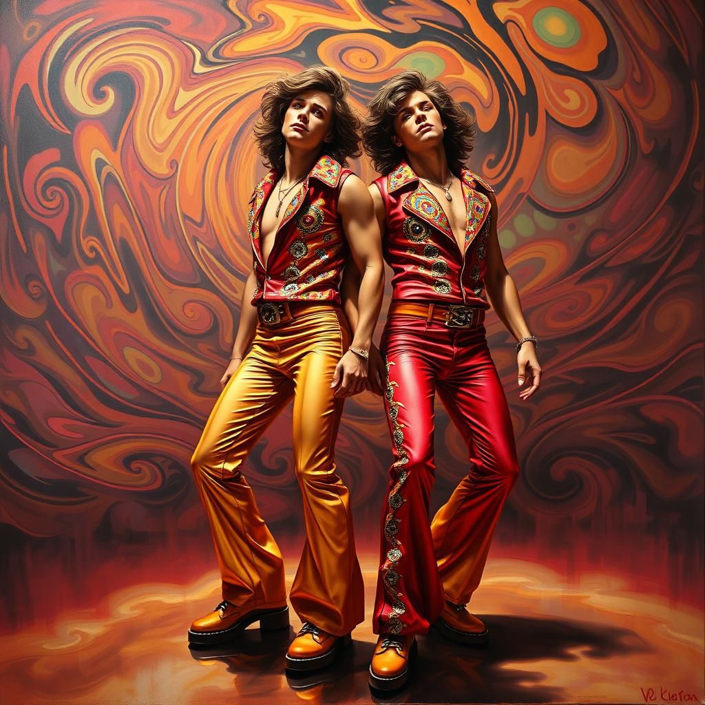 Psychedelic Go-Go Dancers in Surrealist Style