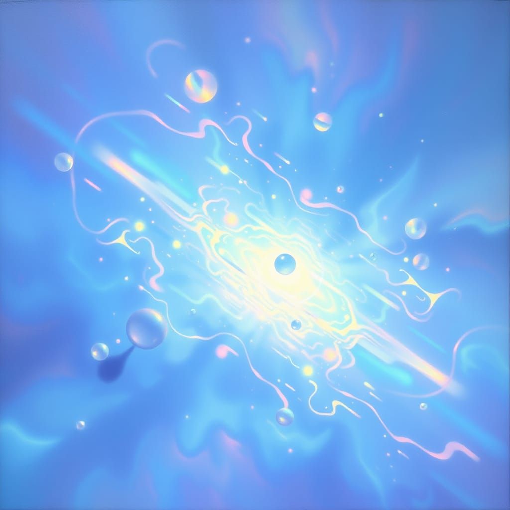 Surreal Masterpiece in Iridescent Oil