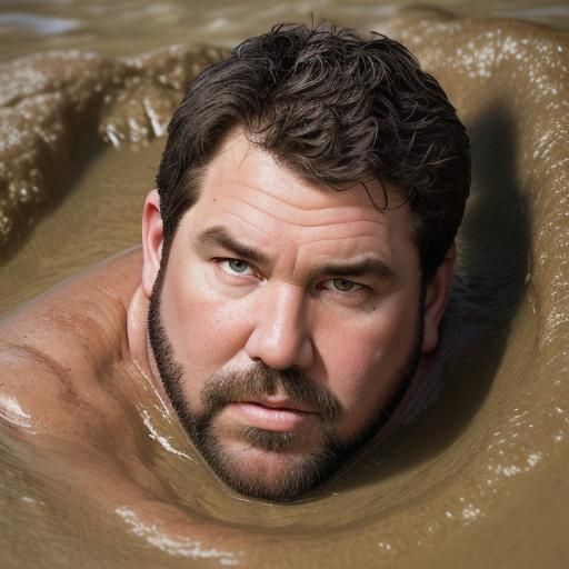 Man Sinking in Quicksand: Professional Studio Portrait