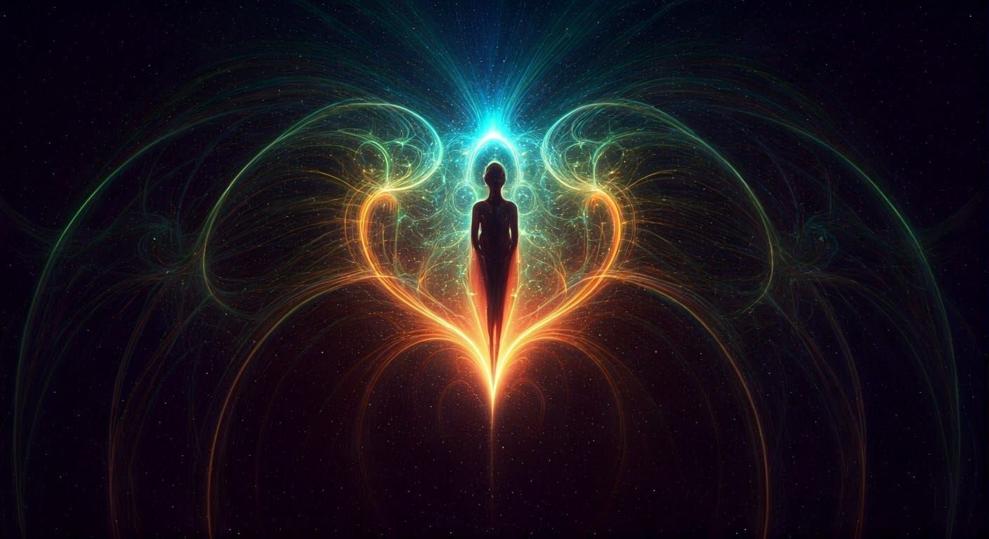 Ethereal Cosmic Choir Converges in Vibrant Astral Vortex