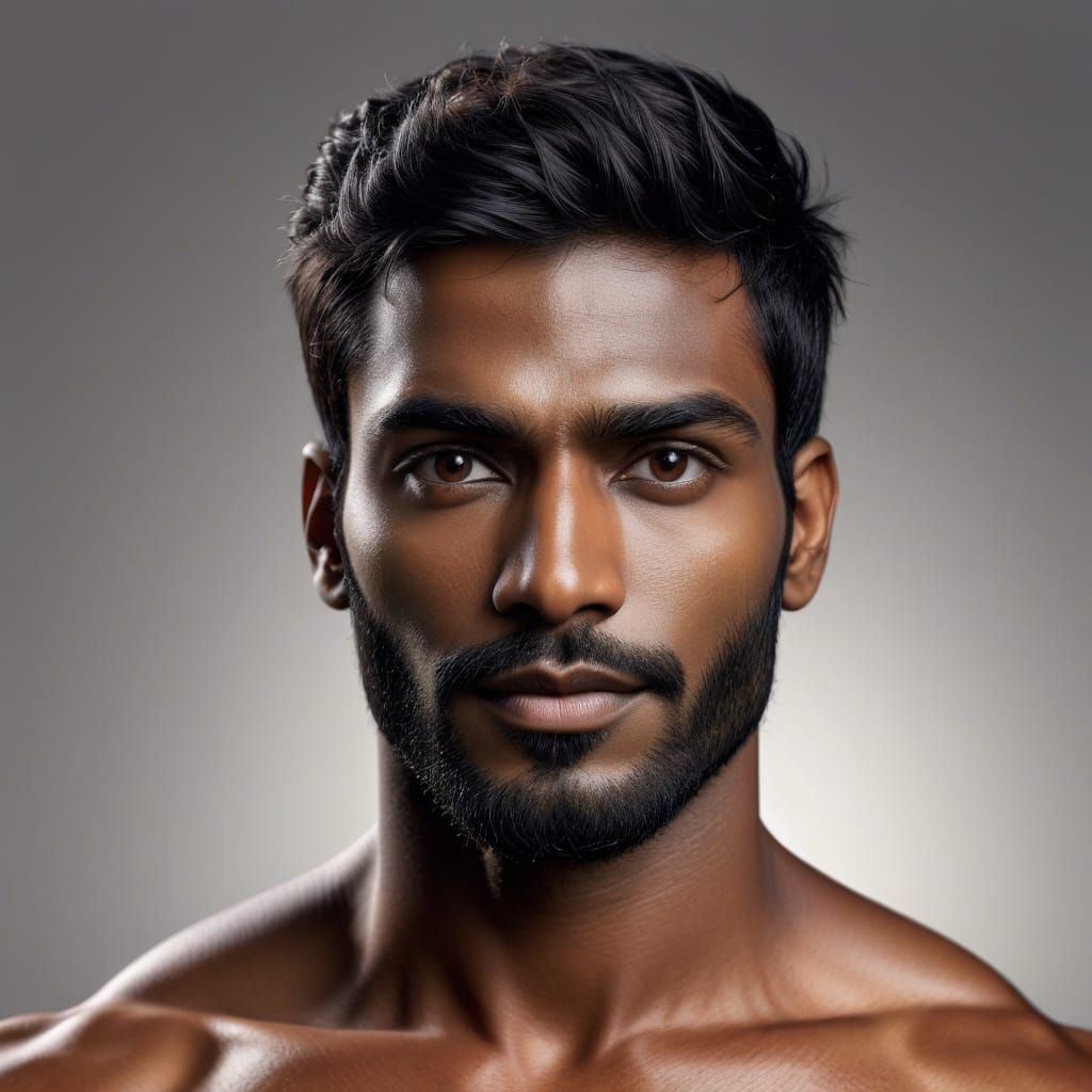 Hyper-Realistic Portrait of a Handsome Indian Man