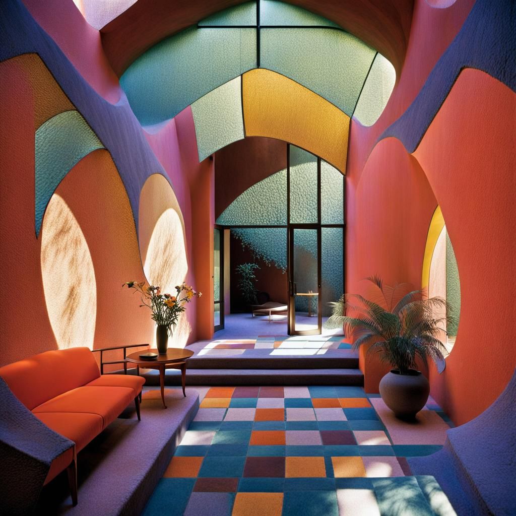 Luis Barragan Inspired House Interior Photograph