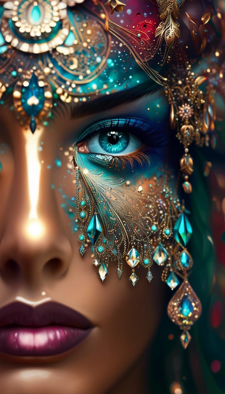 Close-Up Portrait in Hyperdetailed Digital Art Style