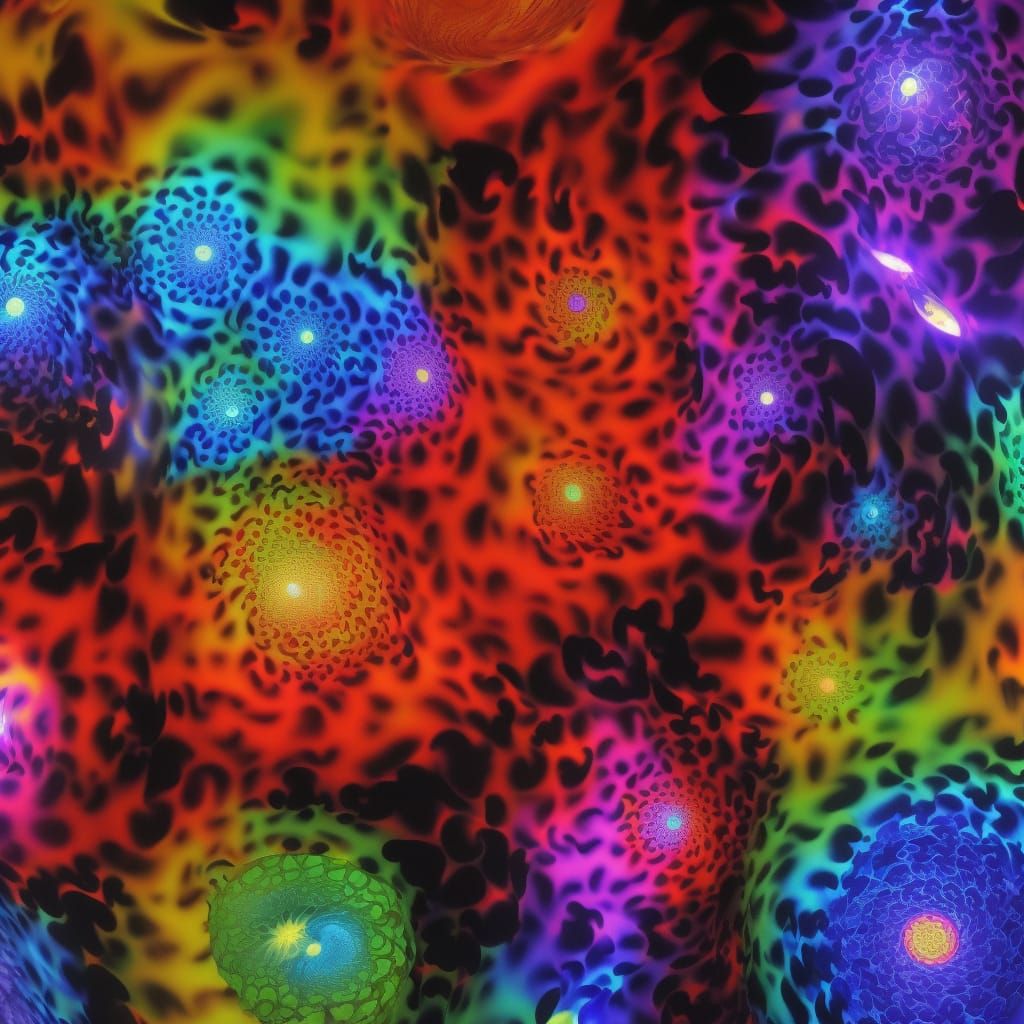 Psychedelic Lava Lamps in Flat Lay Photography