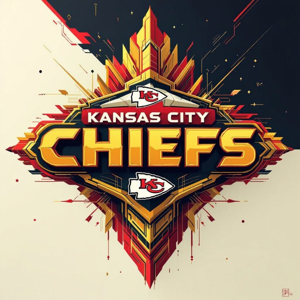 Futuristic Kansas City Chiefs Logo in Digital Art Style