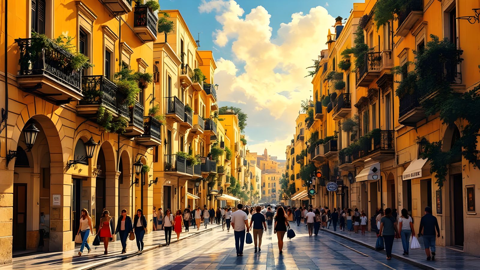 Modern City Street in Paola, Malta