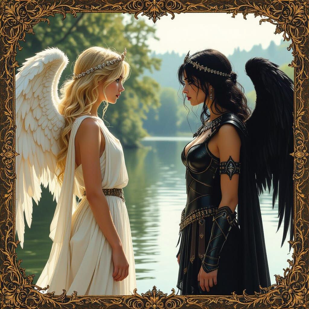 Angelic Reflection: A Dark Fantasy Transformation