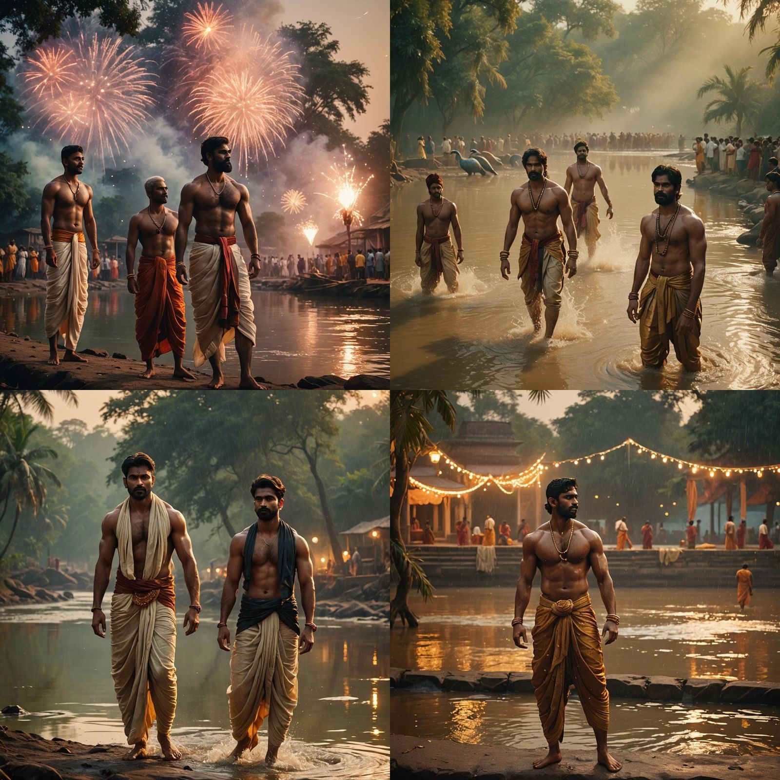 Diwali Night: Indian Hunks, Tigers, and Peacocks