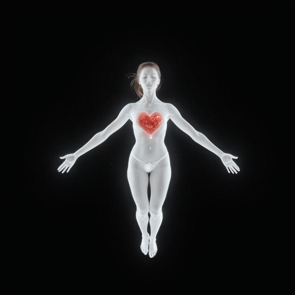 Ethereal Being of Light Floating in Space